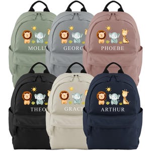 Petit sac à dos personnalisé pour enfants, animaux de la jungle, sac à dos scolaire personnalisé pour chambre d'enfant