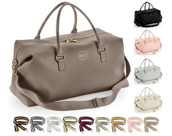 Personalised Initials Monogram Weekend Holdall Bag With Strap