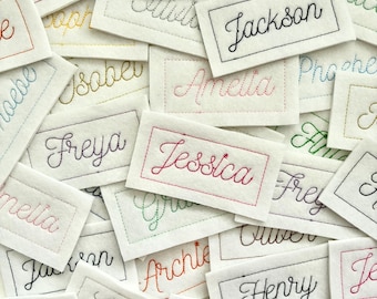 Personalised Embroidered Name Patch Iron On & Sew On Custom Text Badge (P7)
