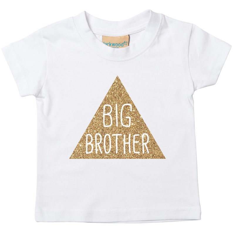 Gold Glitter Triangle Big Brother Toddler T-Shirt