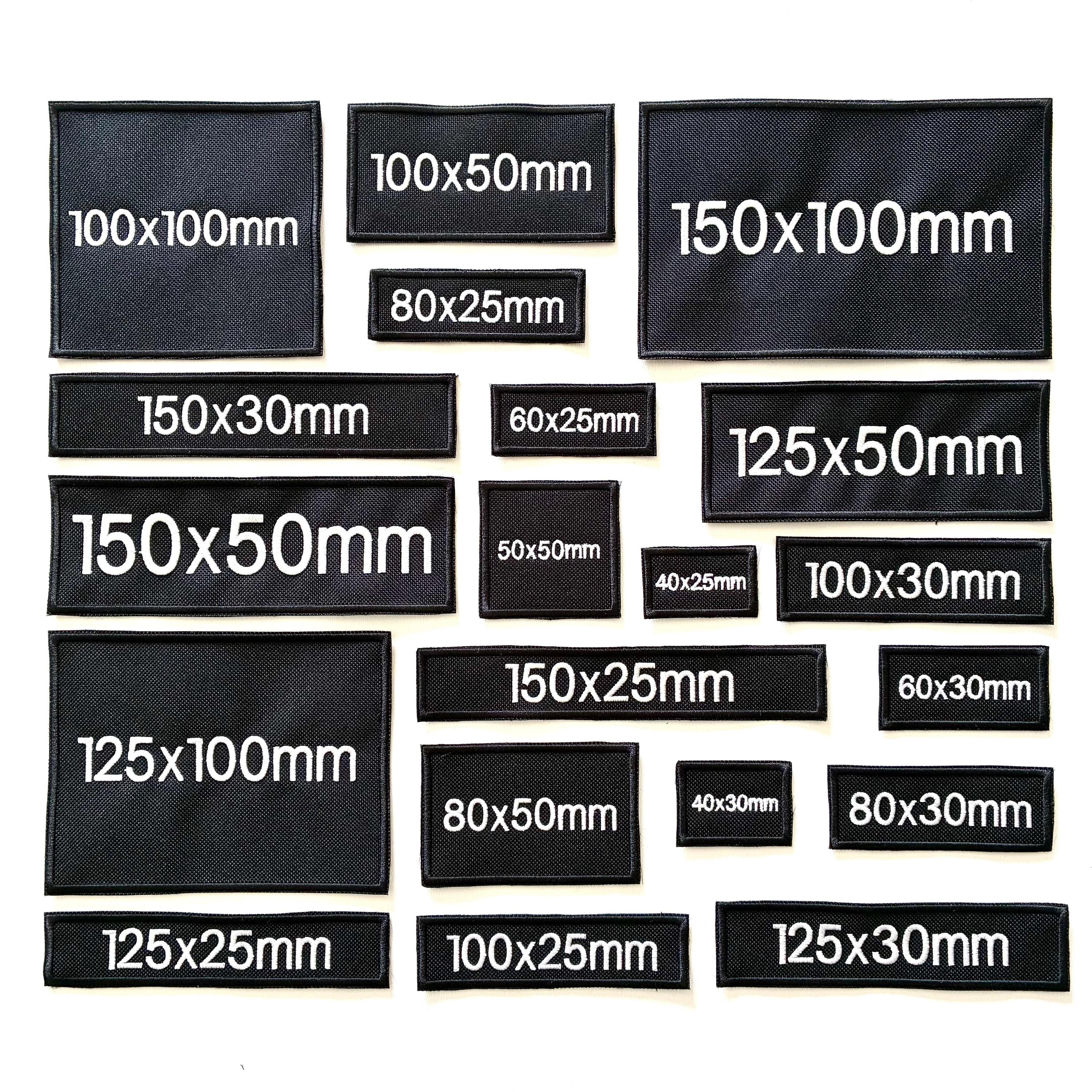 Personalised Embroidered Black Patches Sew/iron/velcro® Custom Text ...
