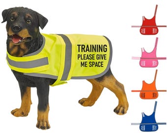 Training Please Give Me Space Hi-Vis Dog Vest Walking Training Reflective Safety Jacket Scared Reactive