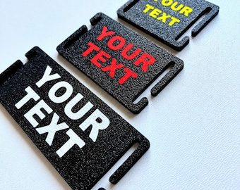 Personalised Text Molle Tag - Custom Plastic Badge Patch for Tactical Backpack Webbing Straps