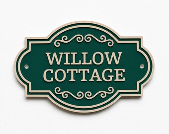 Personalised Text Sign Custom House Name Plaque Garden Wall Plate Memorial Bench