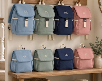 Embroidered Kids Personalised Initials Mini Backpack Lunch Bag School Nursery
