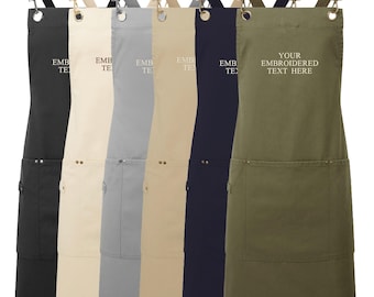 Embroidered Personalised Text Apron Custom Name Business Kitchen Baking Gift
