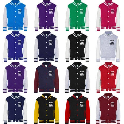 Clothing Gender-Neutral Adult Clothing Jackets & Coats Personalised Adults Varsity Jacket 