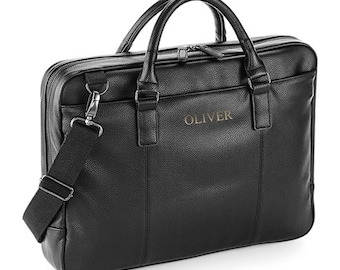 Personalised Name Monogram Slimline Laptop Bag