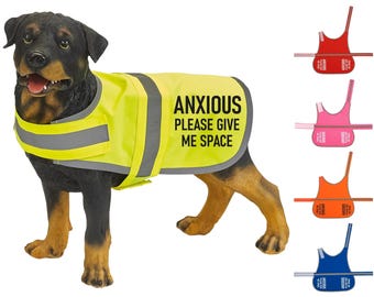 Anxious Please Give Me Space Hi-Vis Dog Vest Walking Training Reflective Safety Jacket Scared Reactive