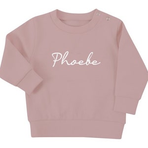 Personalised Name Baby & Toddler Sustainable Sweatshirt Soft Pink