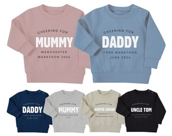 Personalised Cheering For Marathon Runner Baby & Toddler Sustainable Sweatshirt