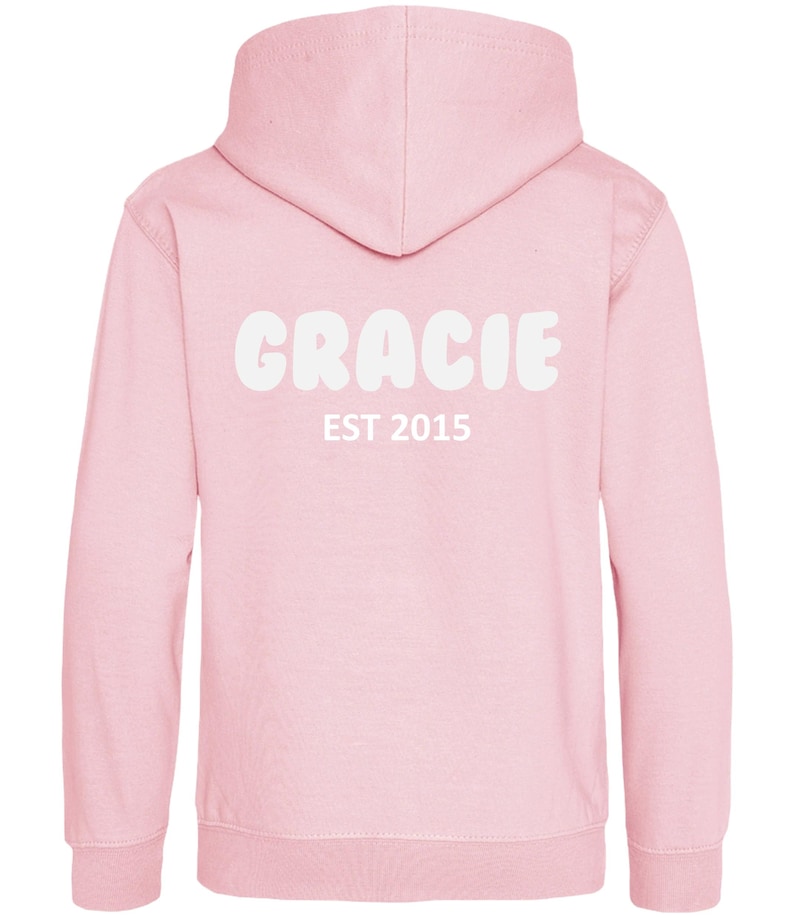 Personalised Bubble Font Name Hoodie (Kids & Adults Sizes) Custom Text Year Established Design immagine 7