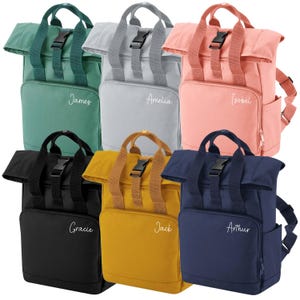Petit sac à dos recyclé avec nom personnalisé, sac à dos scolaire, sac à dos pour chambre d'enfant