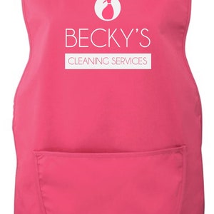 Ladies Personalised Name Cleaning Services Tabard Pink