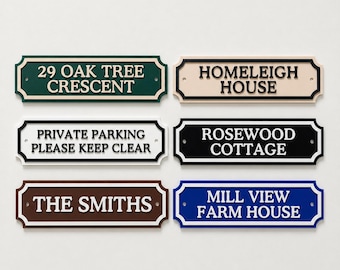 Personalised Text Sign Custom House Front Door Number Name Business Plate Plaque