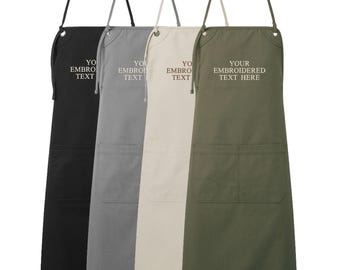 Embroidered Personalised Text Apron Custom Name Business Kitchen Baking Gift