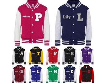 Kids Personalised Name & Initial Varsity Jacket