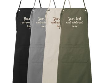 Embroidered Personalised Text Apron Custom Name Business Kitchen Baking Gift