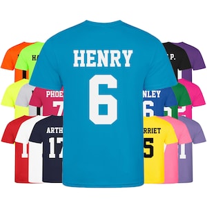 Kids Personalised Football Shirt Sports Kit Custom Initials Team Name Number