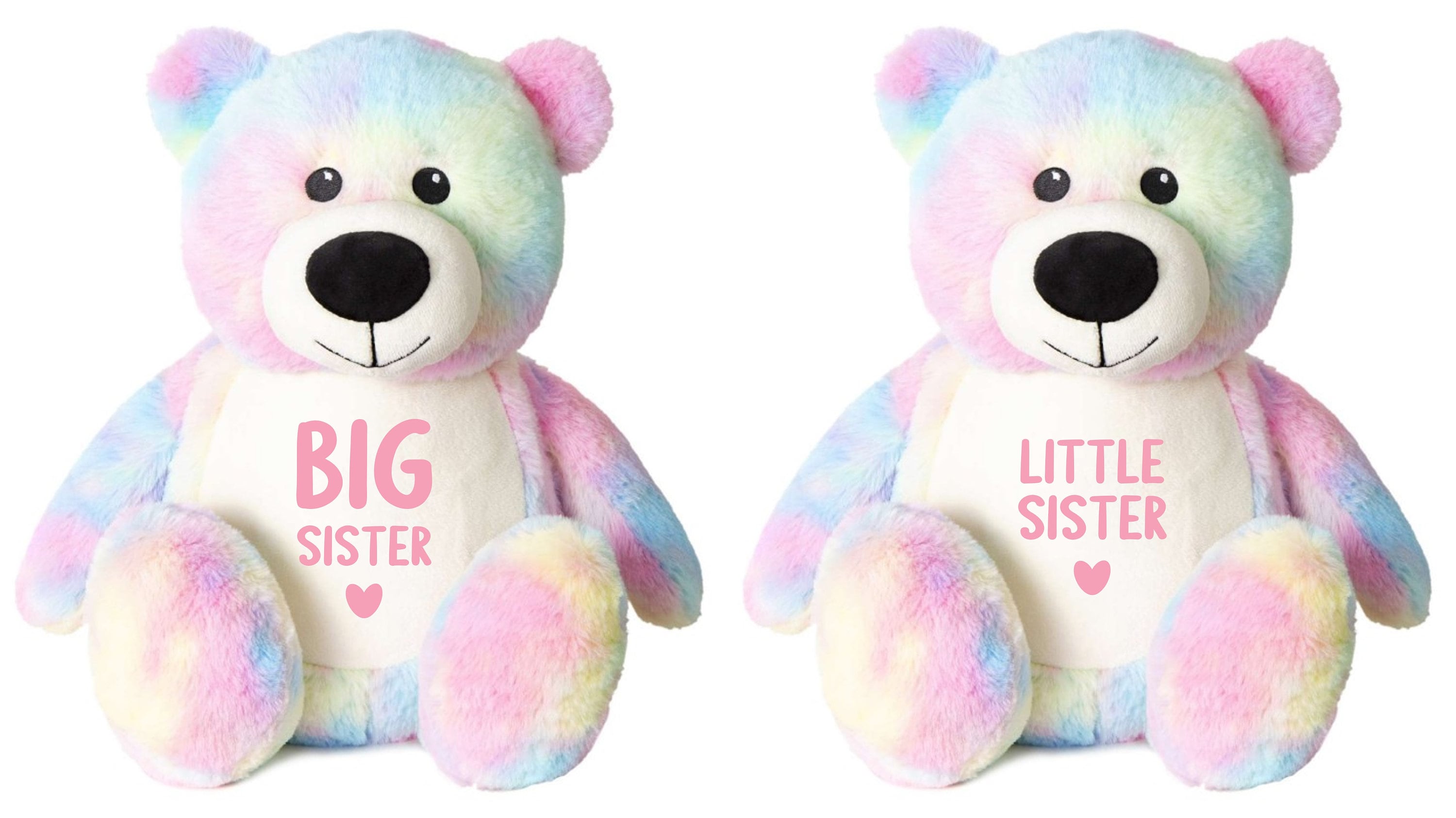 Big Little Sister Large Plush Tie Dye Teddy Bear Cuddly Toys