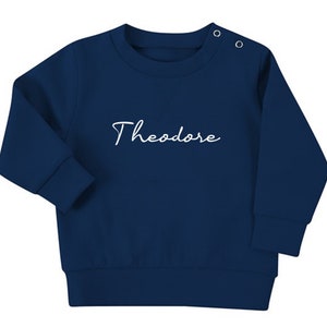 Personalised Name Baby & Toddler Sustainable Sweatshirt Navy