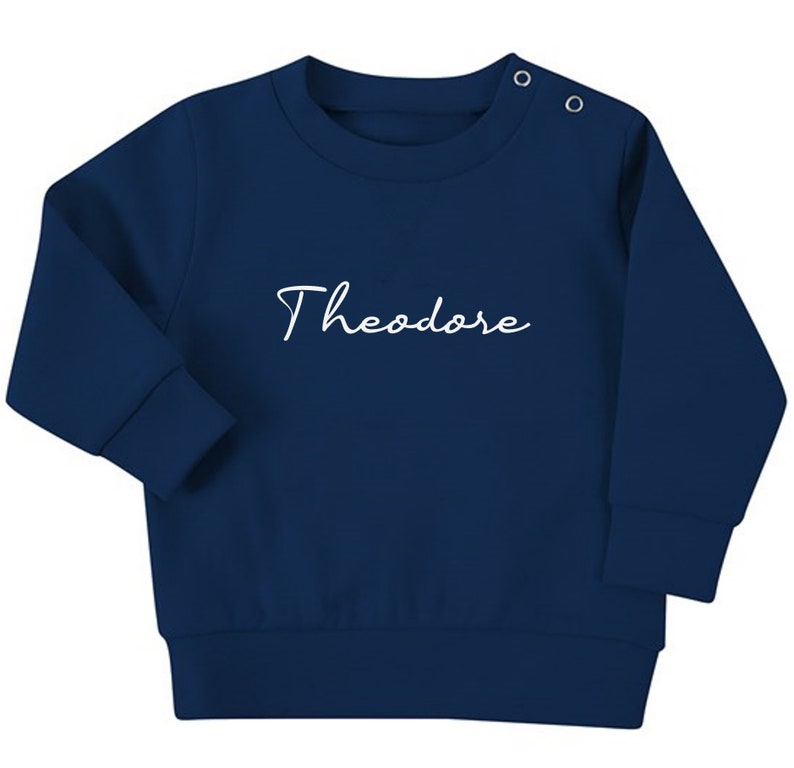 Personalised Name Baby & Toddler Sustainable Sweatshirt Navy