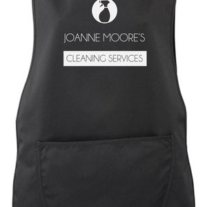 Ladies Personalised Name Cleaning Services Tabard Black