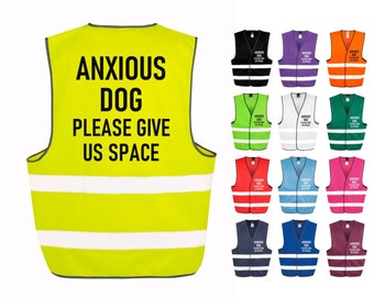 Anxious Dog Walking Hi-Vis Waistcoat Reflective Safety Vest