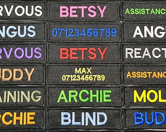 Velcro Patch To Fit Julius K9 Dog Harness Personalised Embroidered Custom Text Badge