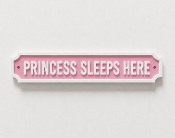 Princess Sleeps Here Sign Girls Pink Bedroom Decor Door Decoration Plate Plaque