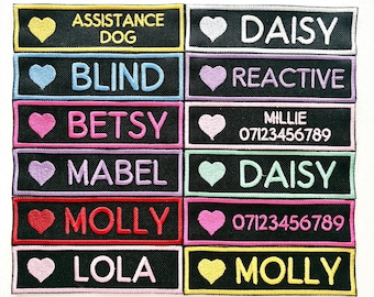 VELCRO® Patch To Fit Julius K9 Dog Harness Personalised Embroidered Custom Text Badge