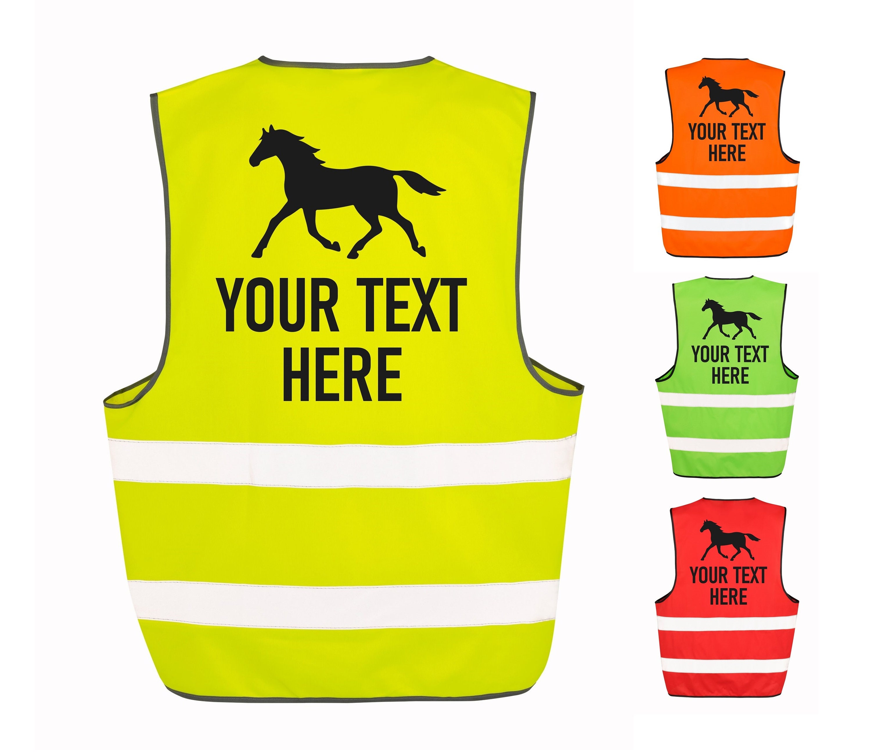 Gilet De Sécurité Haute Visibilité Jaune Fluo ATTENTION JEUNE CHEVAL - Gilet Réfléchissant Cavaliers