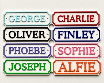 Personalised Kids Name Door Sign – Custom Girls Boys Bedroom Decoration Plate