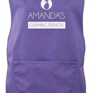 Ladies Personalised Name Cleaning Services Tabard Purple