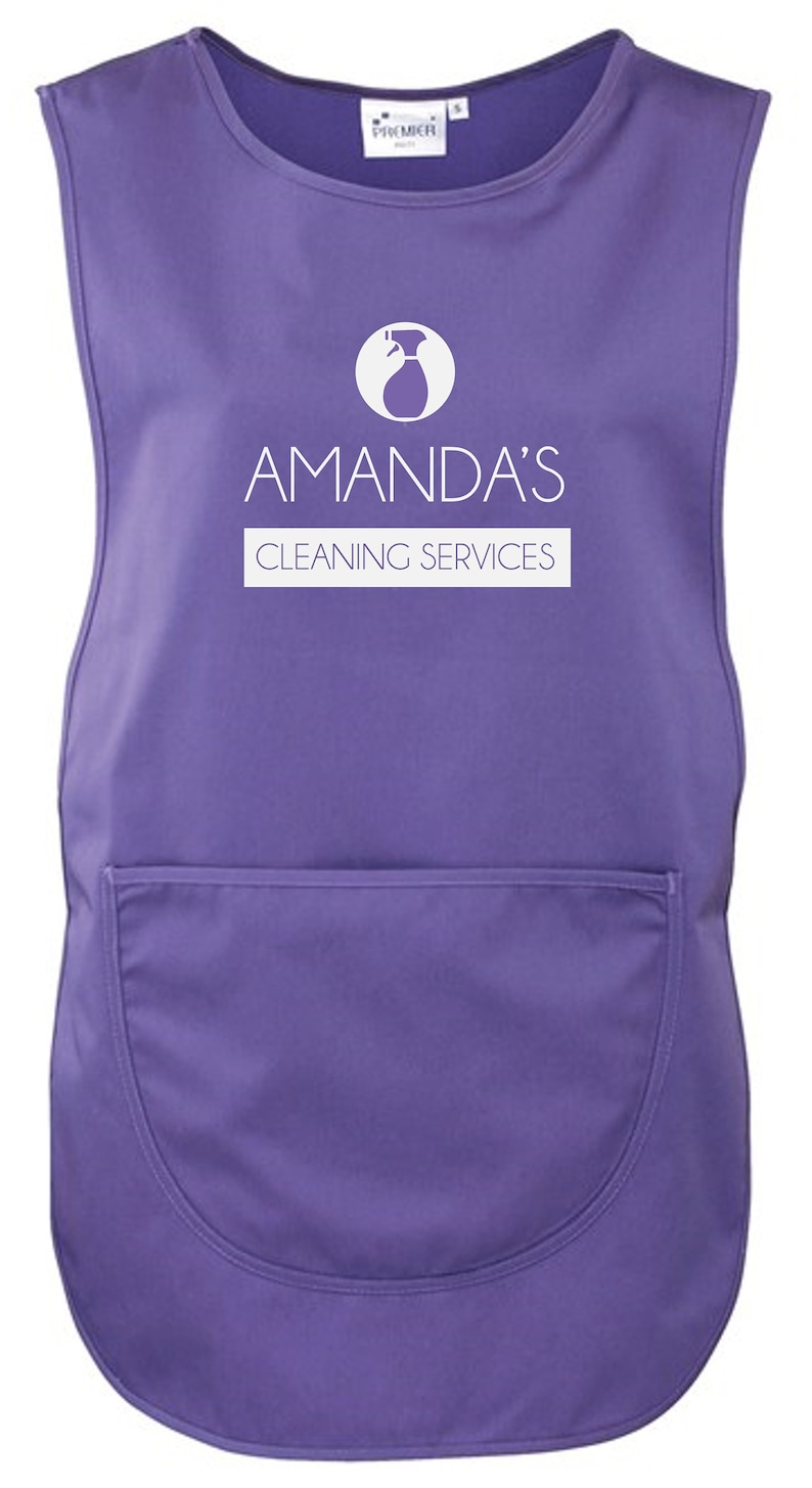 Ladies Personalised Name Cleaning Services Tabard Purple