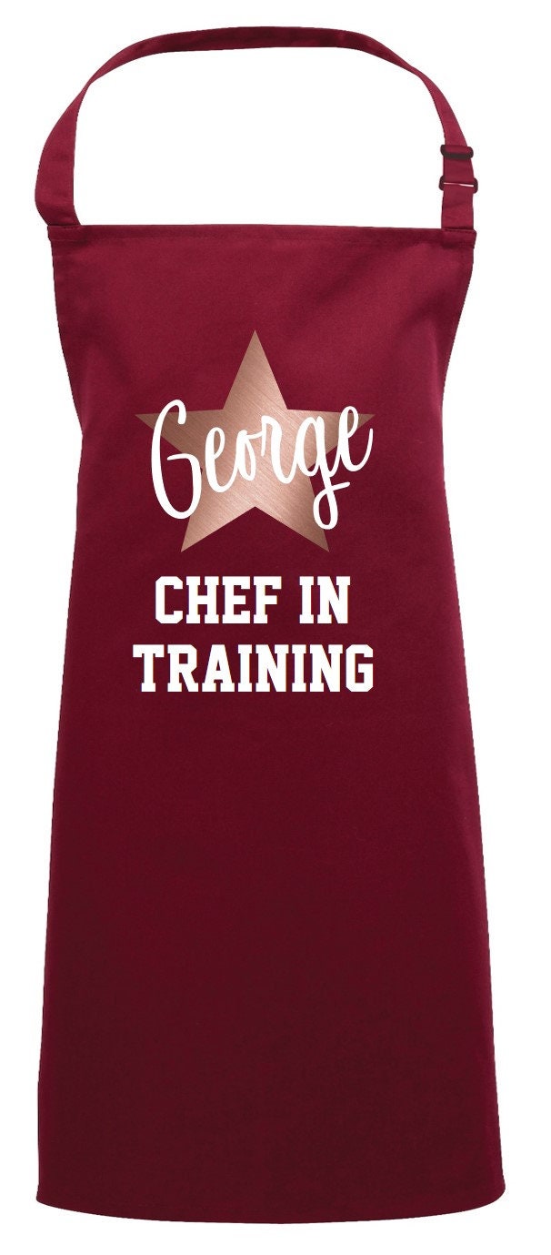 Personalised Kids Apron Rose Gold Star Chef in Training Etsy Australia