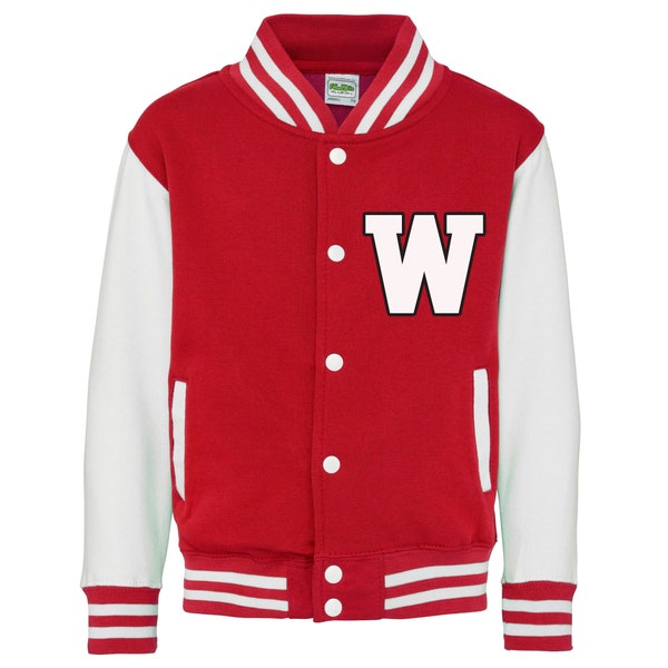 Adults "W" Red & White Letterman Varsity Jacket