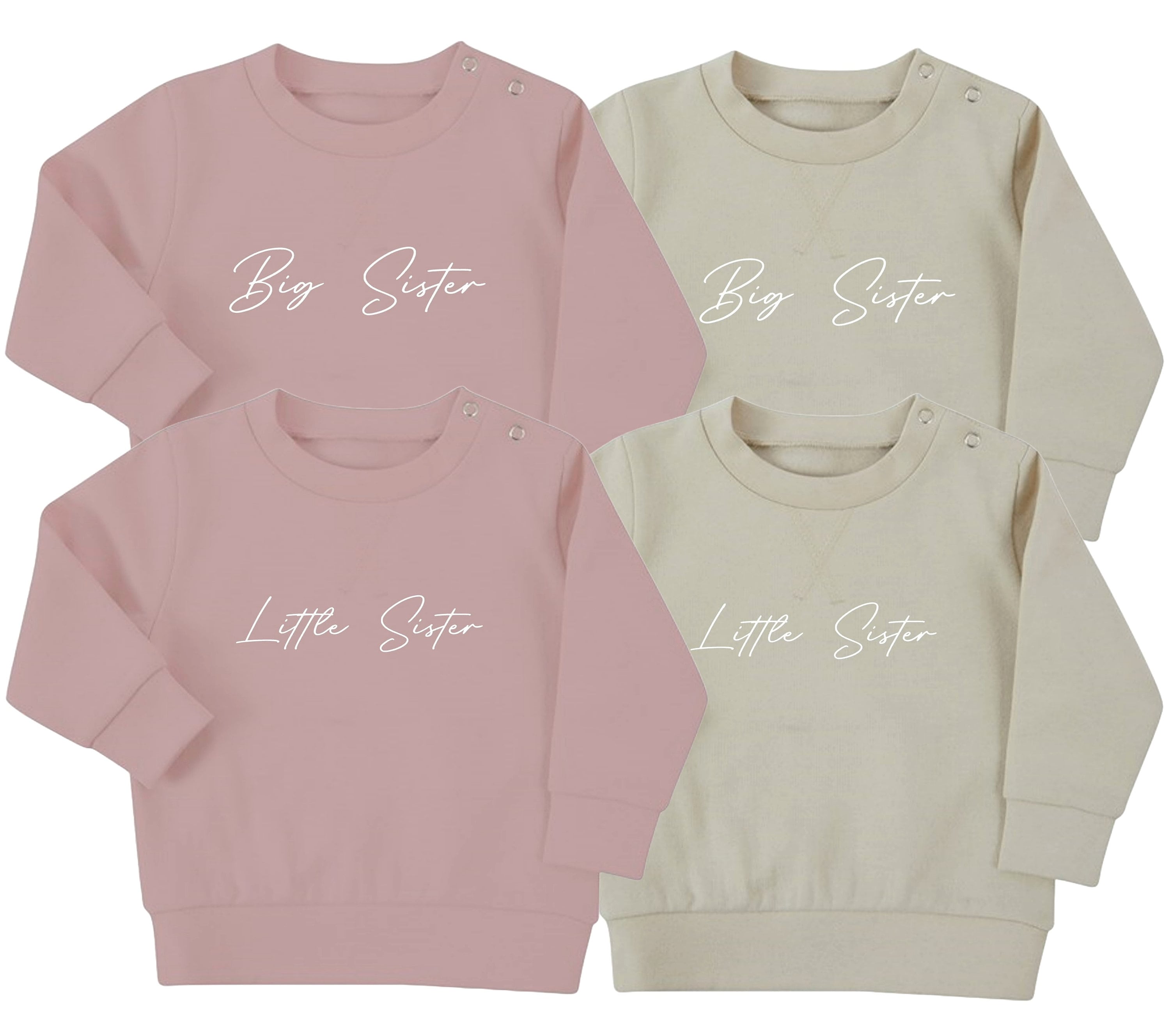 Big Little Sister Baby Toddler Sustainable Sweatshirt Set Matching Outfits Etsy