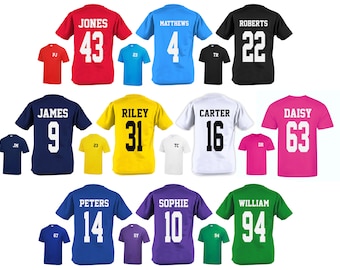 Adults Personalised Football Name & Number Sports T-Shirt