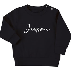 Personalised Name Baby & Toddler Sustainable Sweatshirt Black