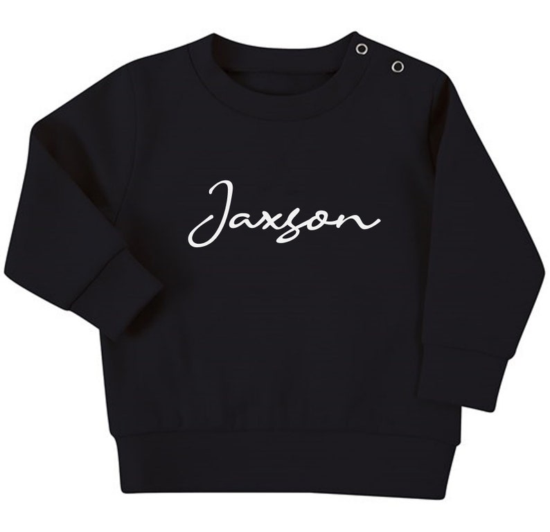 Personalised Name Baby & Toddler Sustainable Sweatshirt Black