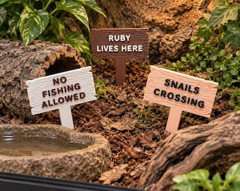 Personalised Pet Tank Name Sign Aquarium Vivarium Decoration Plaque Reptile Fish