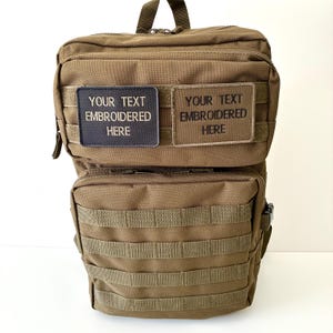 Personalised Embroidered Text Patches & Backpack Hook Loop Custom Military Molle Morale Badge