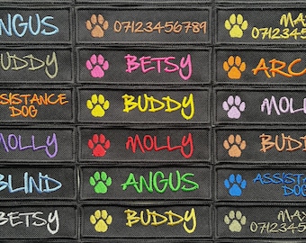Velcro Patch To Fit Julius K9 Dog Harness Personalised Embroidered Custom Text Badge