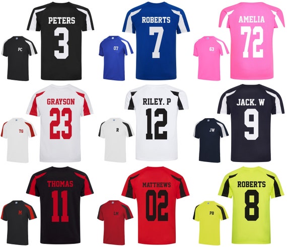 Camiseta deportiva personalizada con nombre y número de fútbol para niños -  Etsy España