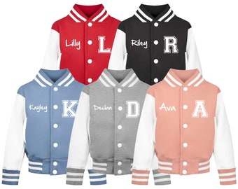 Gepersonaliseerde naam initialen Peuter & Kids Varsity Jacket Custom College Letterman