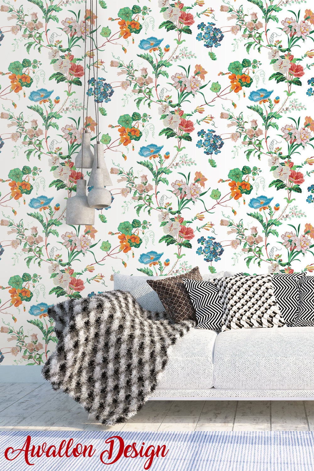 Vintage Floral Rose Wallpaper Spring Wallpaper Easy Etsy