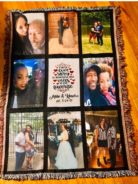 9 Panel Photo Blanket Picture Blanket Keepsake Personalized