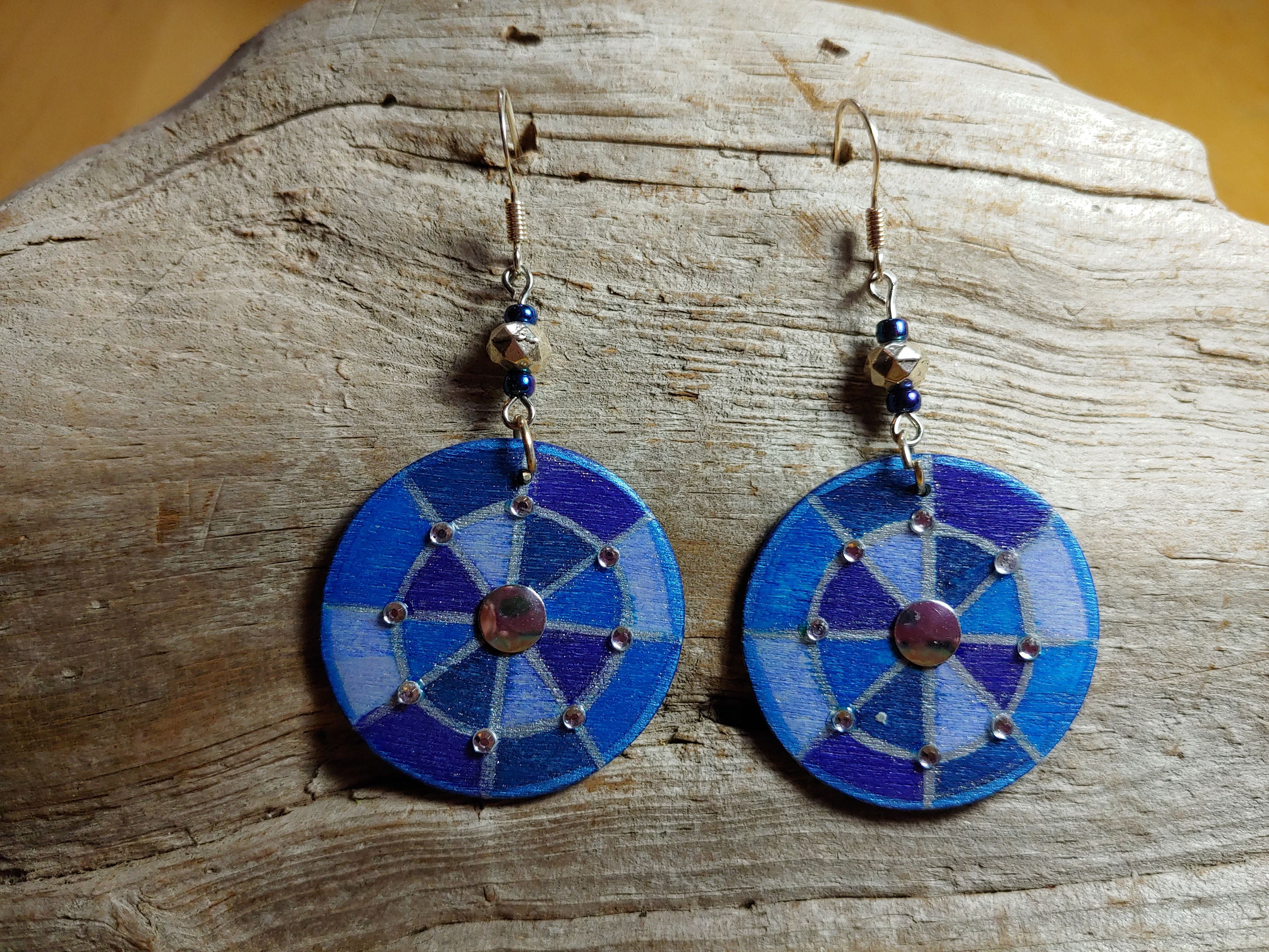 Blue Dangle Earrings Etsy