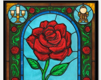 Fairy Tales Beauty The Beast Rose Stained Etsy Sweden